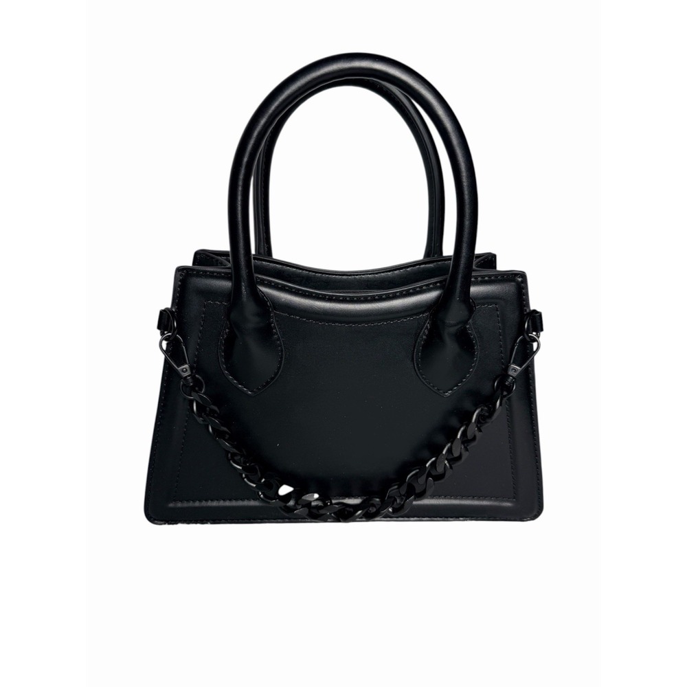 Aldo Handbag Women Small Black Structured Chain‎ Satchel Crossbody Bag New